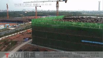 100萬像素-東莞松山湖華為工廠建筑工地塔吊高清視頻監控錄像演示